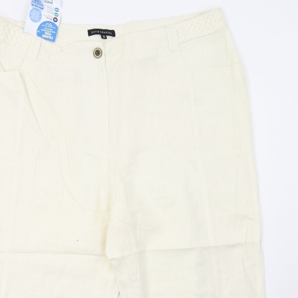 david emanuel Womens White   Cropped Trousers Size 20 L21 in