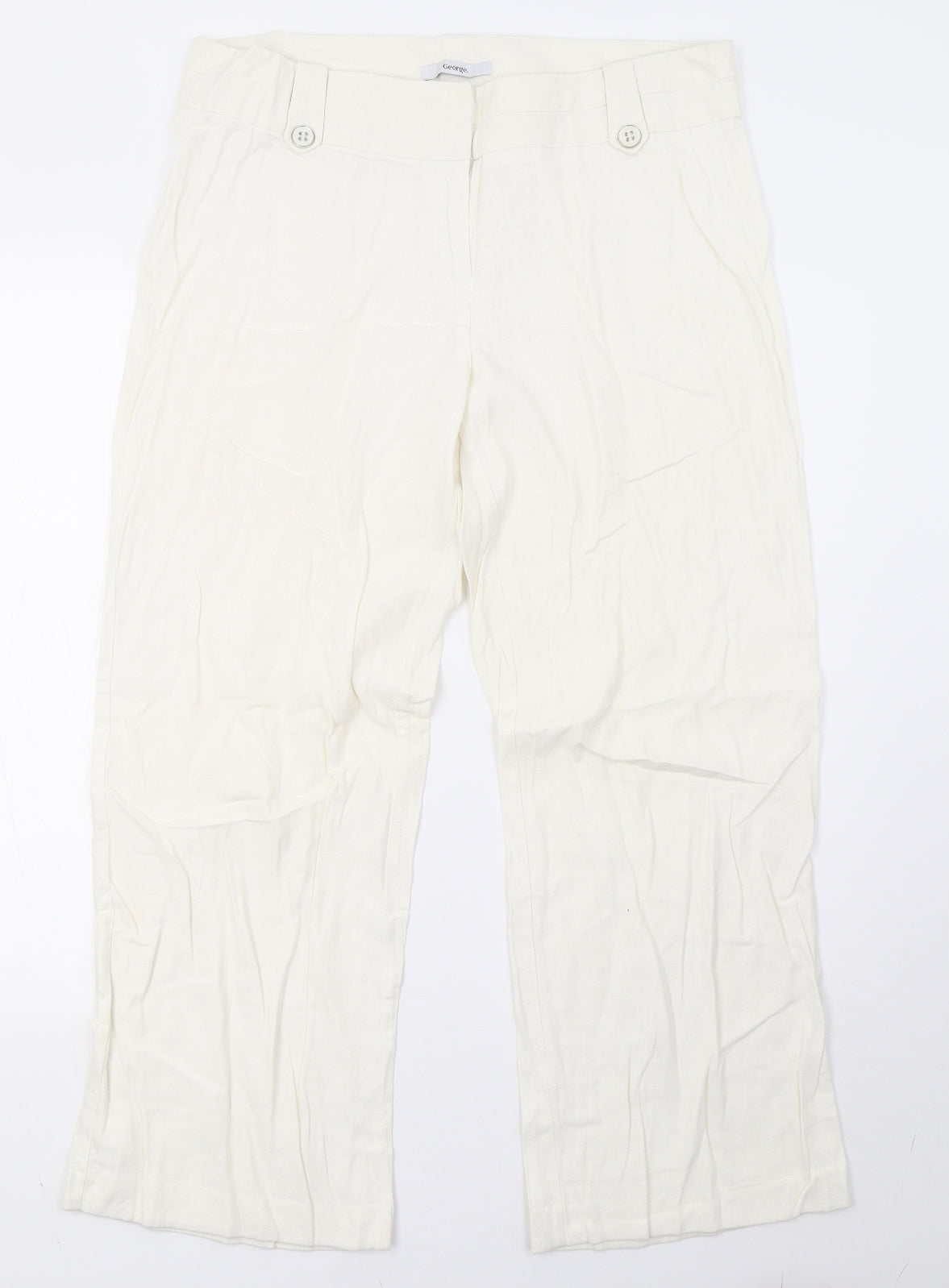 George Womens White   Trousers  Size 16 L28 in