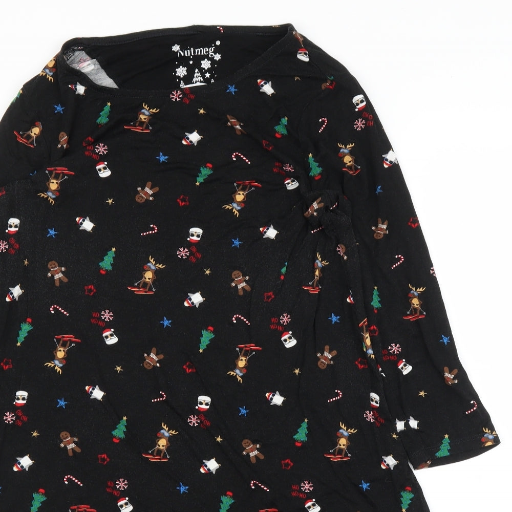 Nutmeg Womens Black   Fit & Flare  Size 10  - Christmas