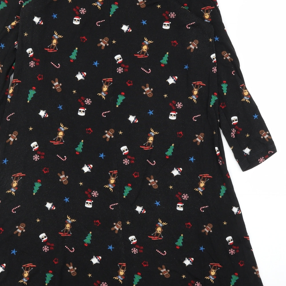 Nutmeg Womens Black   Fit & Flare  Size 10  - Christmas