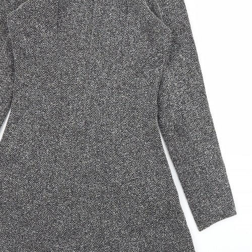 H&M Womens Grey Herringbone  A-Line  Size 10