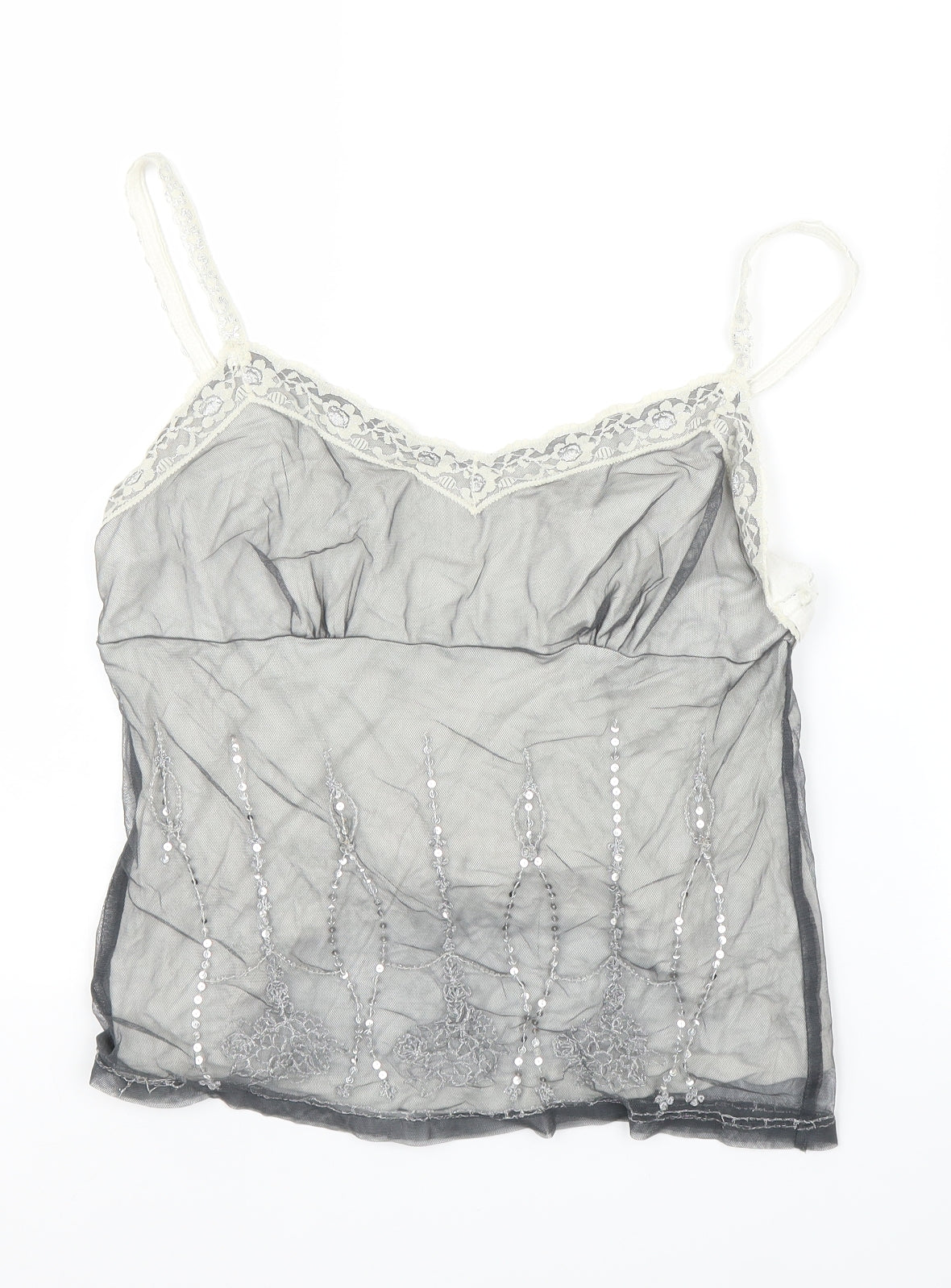 George Womens Silver Floral  Camisole Blouse Size 10