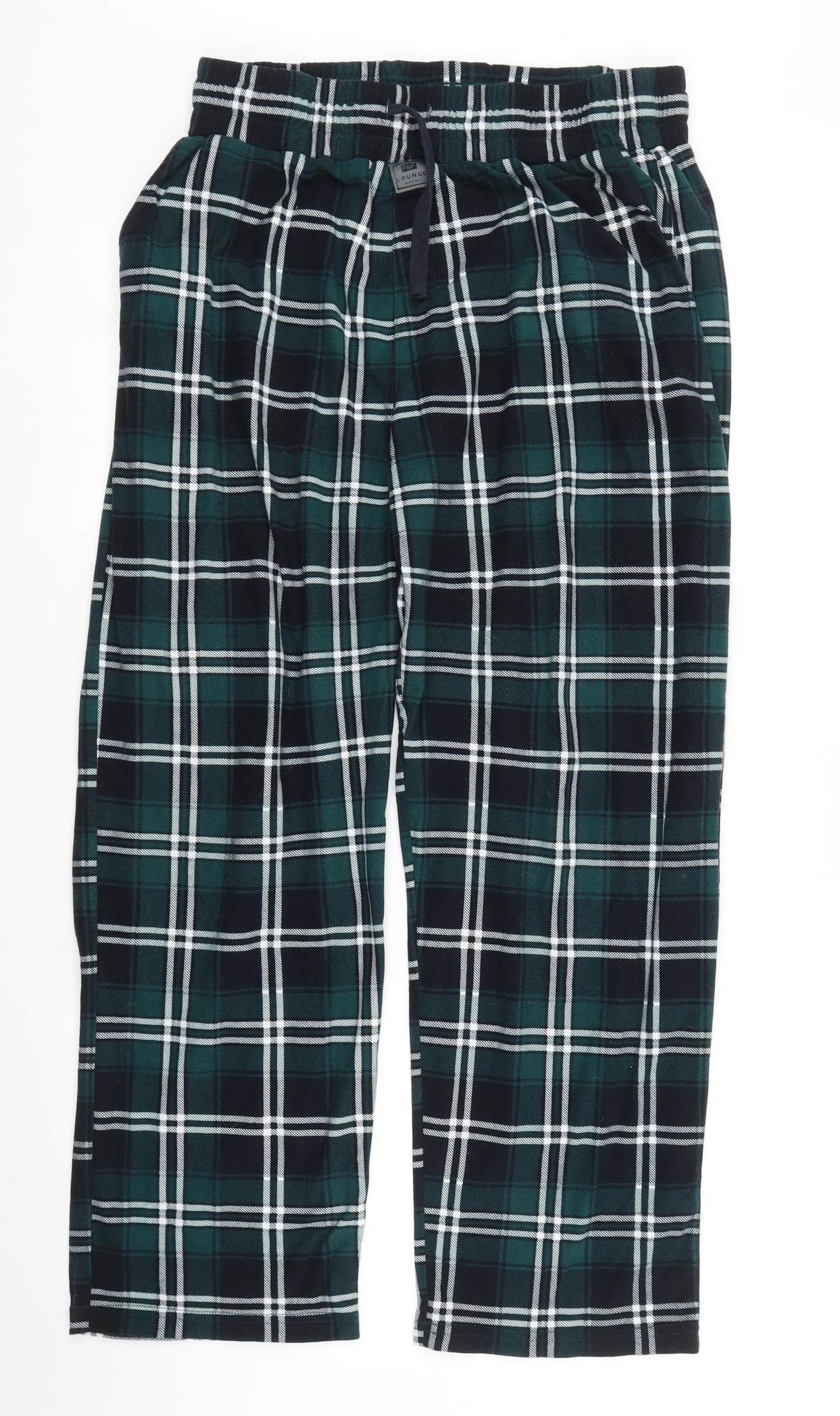 F&F Mens Green Plaid   Pyjama Pants Size M