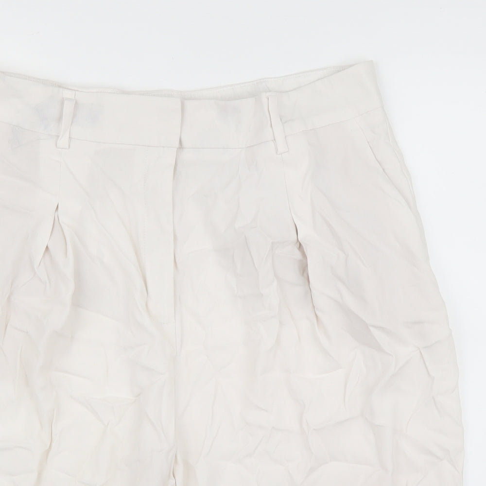 M&S Womens White   Paperbag Shorts Size 16