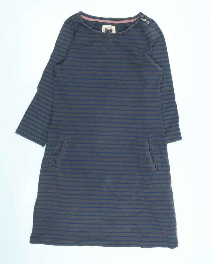 Debenhams Womens Grey Striped A-Line Size 10