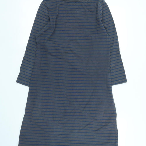 Debenhams Womens Grey Striped  A-Line  Size 10