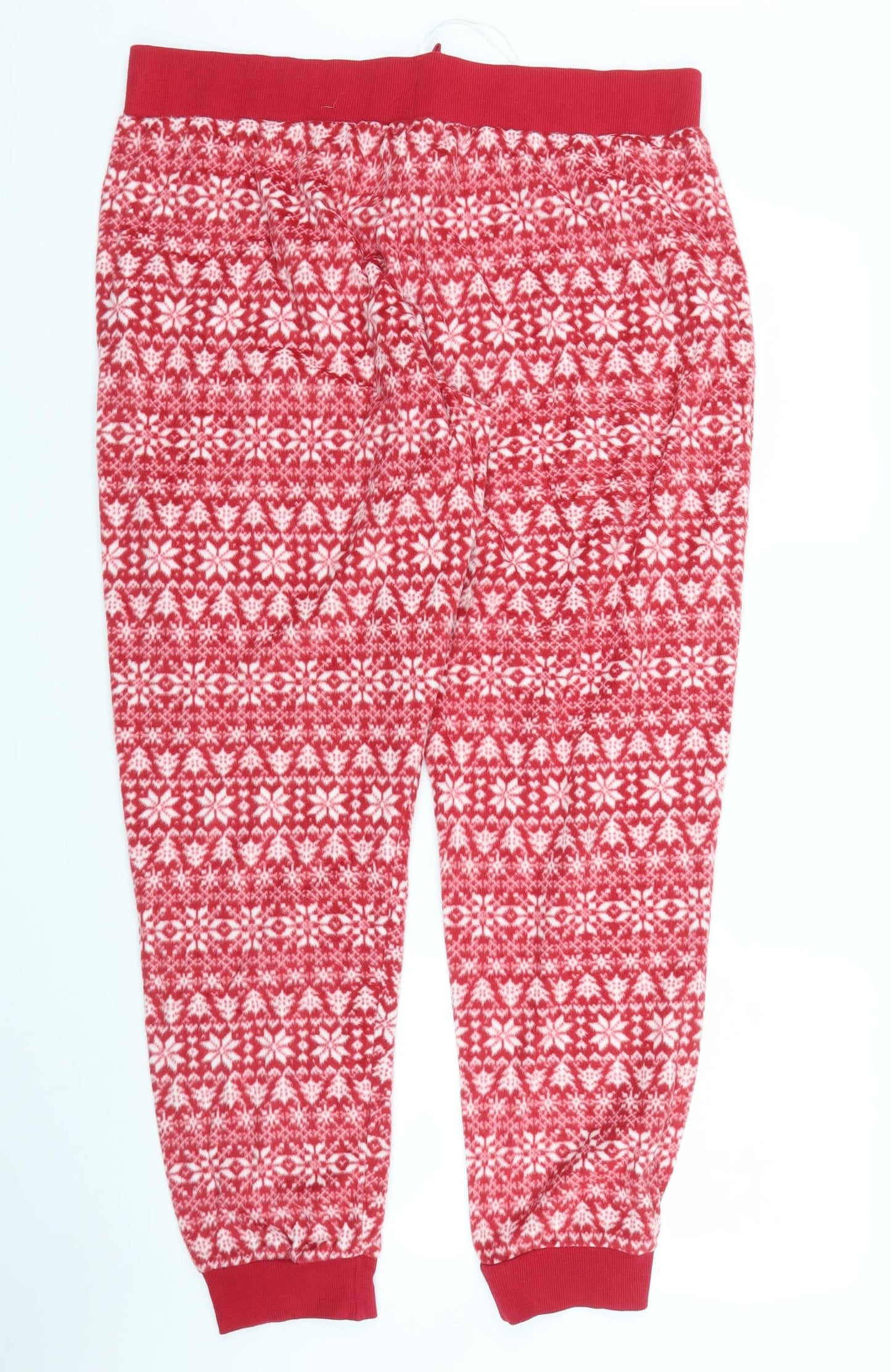 M&S Womens Red Fair Isle  Capri Pyjama Pants Size 18