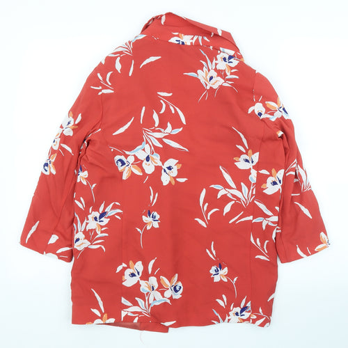 Bonmarché Womens Red Floral  Jacket Blazer Size 10