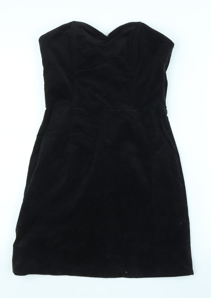 H&M Womens Black  Corduroy A-Line  Size 8