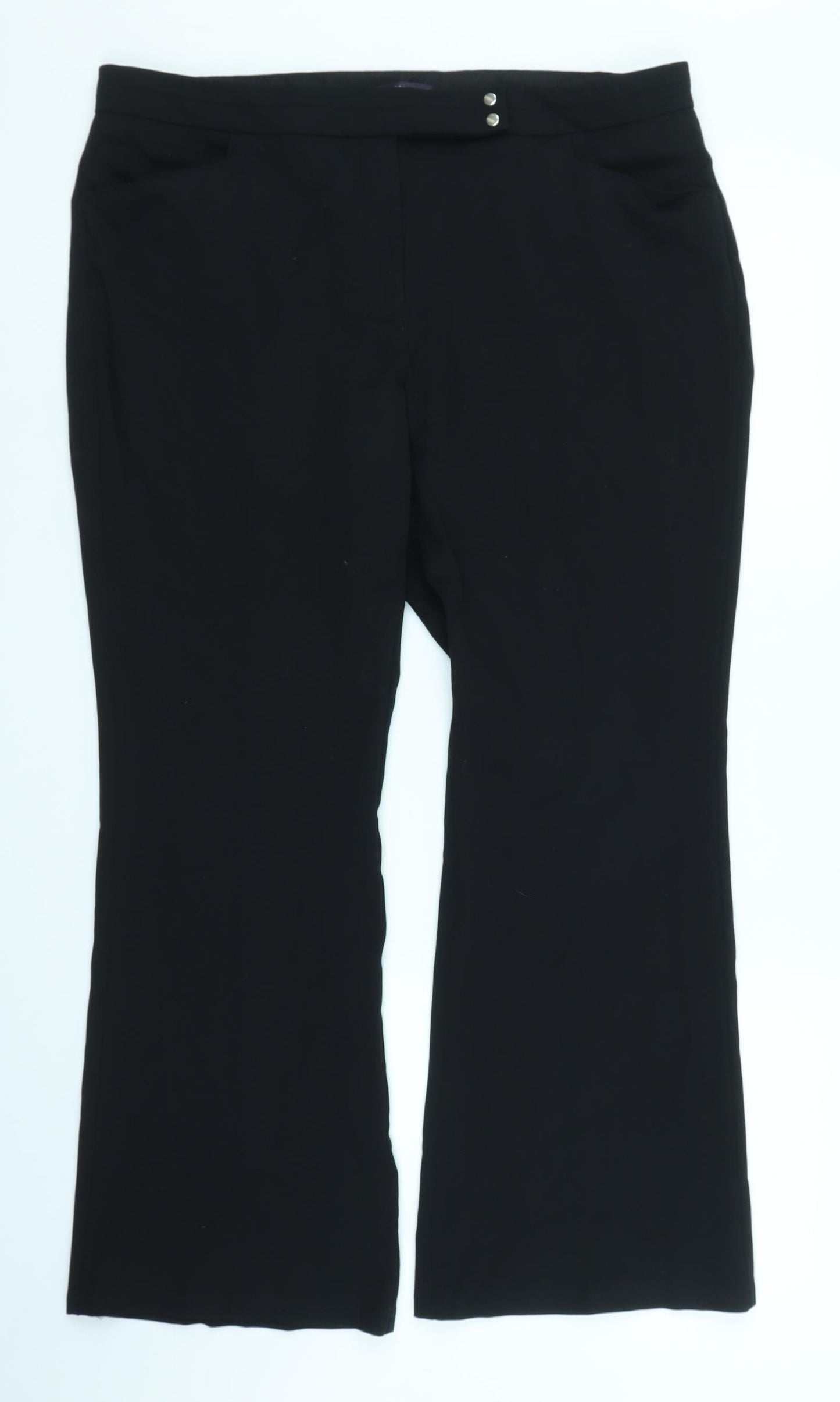 M&S Womens Black   Trousers  Size 16 L27 in