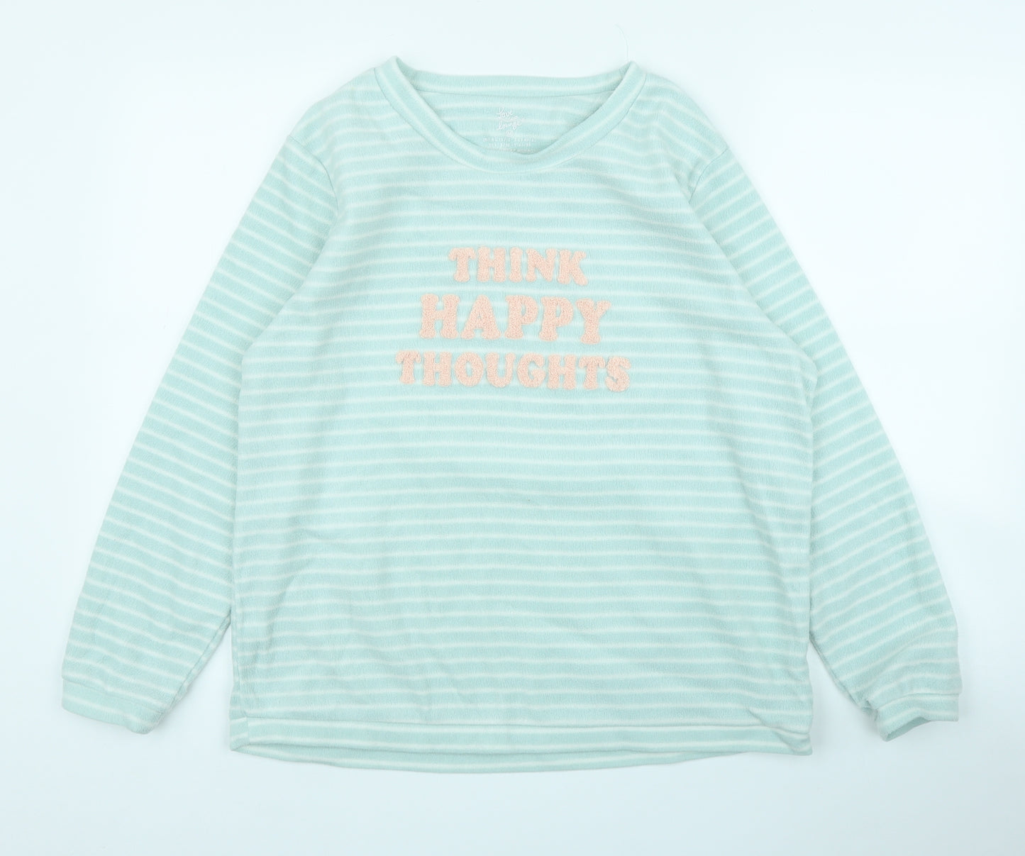 Primark Womens Green Striped  Pullover Jumper Size M  - PJ top