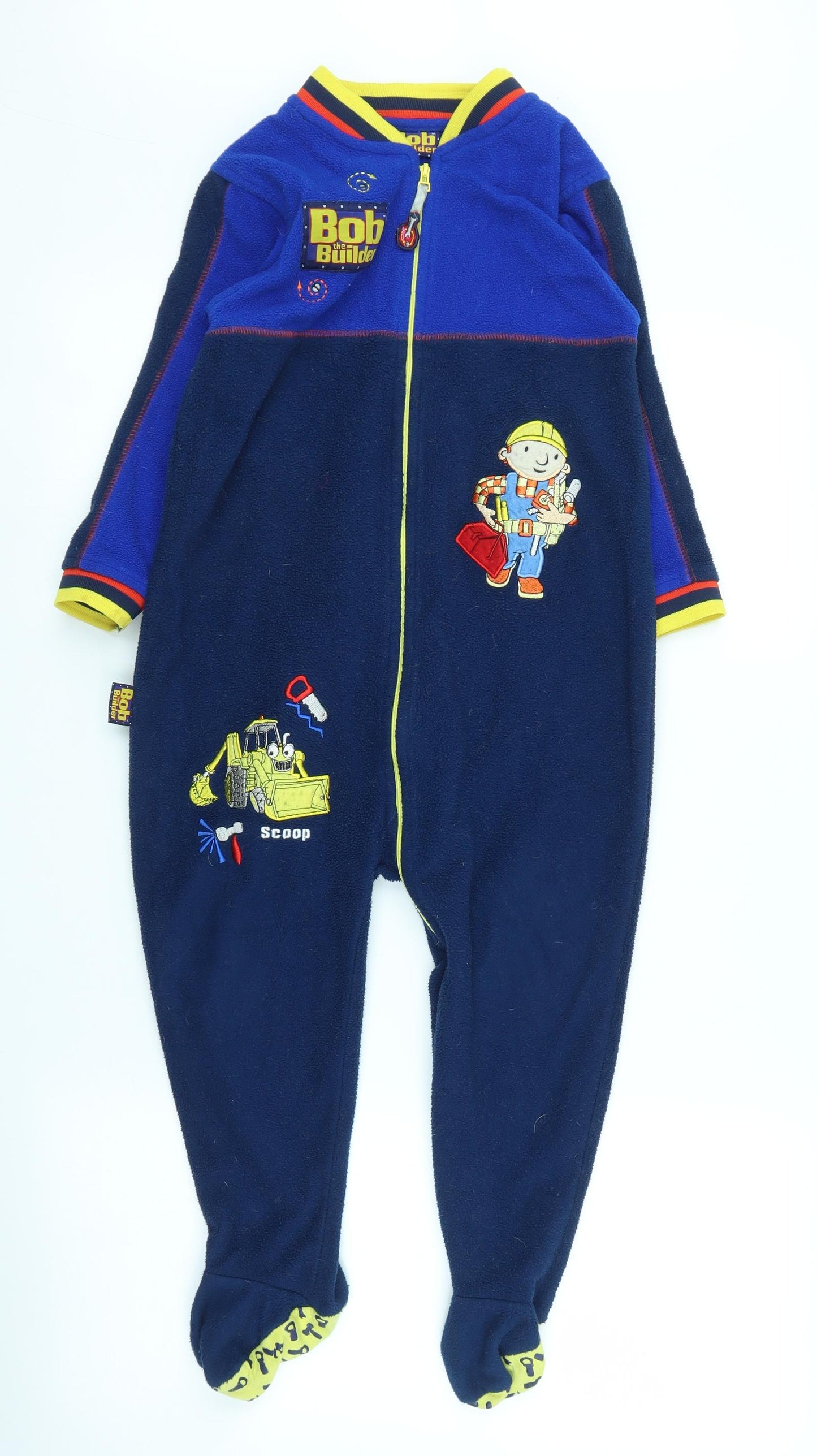 St Bernard Boys Blue Solid Fleece  One Piece Size 5-6 Years  - Bob the Builder