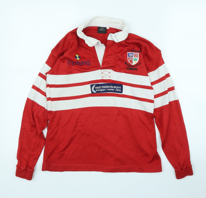 Preworn Boys Red   Jersey Polo Size 8-9 Years