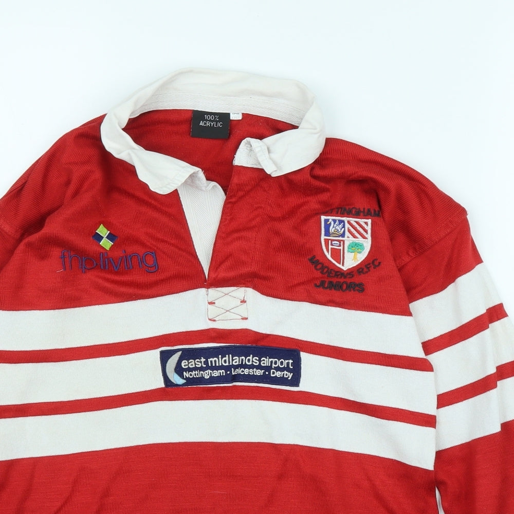 Preworn Boys Red   Jersey Polo Size 8-9 Years