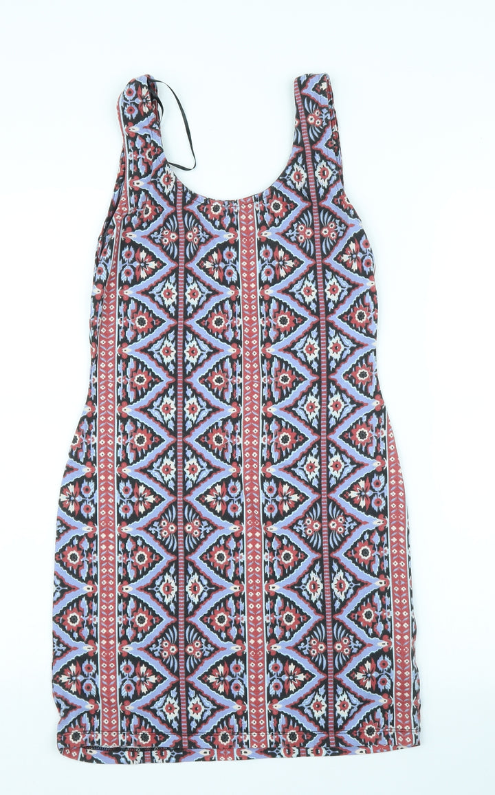 Primark Womens Blue Geometric Bodycon Size 10