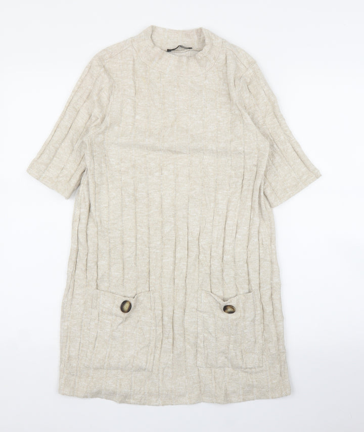 F&F Womens Beige   Tunic Jumper Size 10