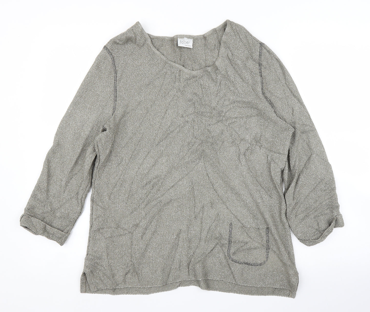 Faber Womens Grey   Basic Blouse Size 14