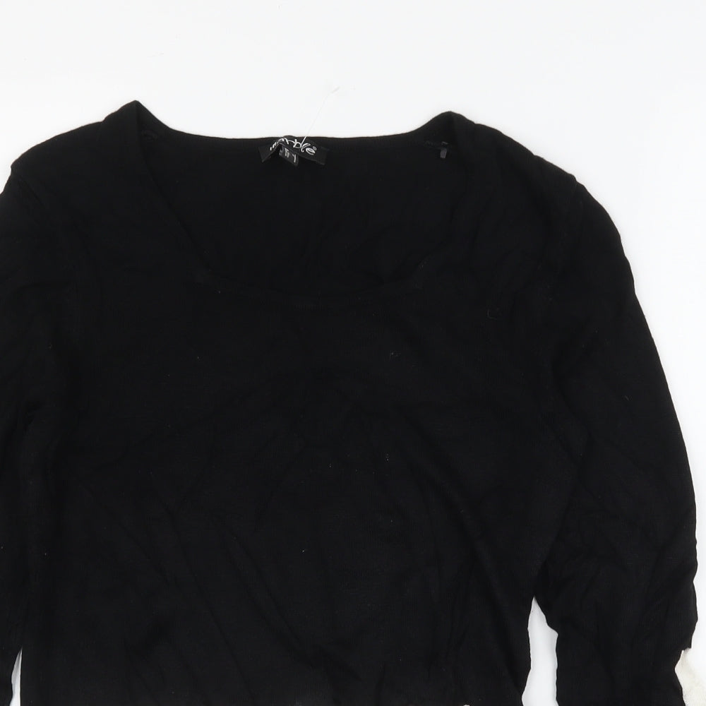 Warble Womens Black   Basic Blouse Size S