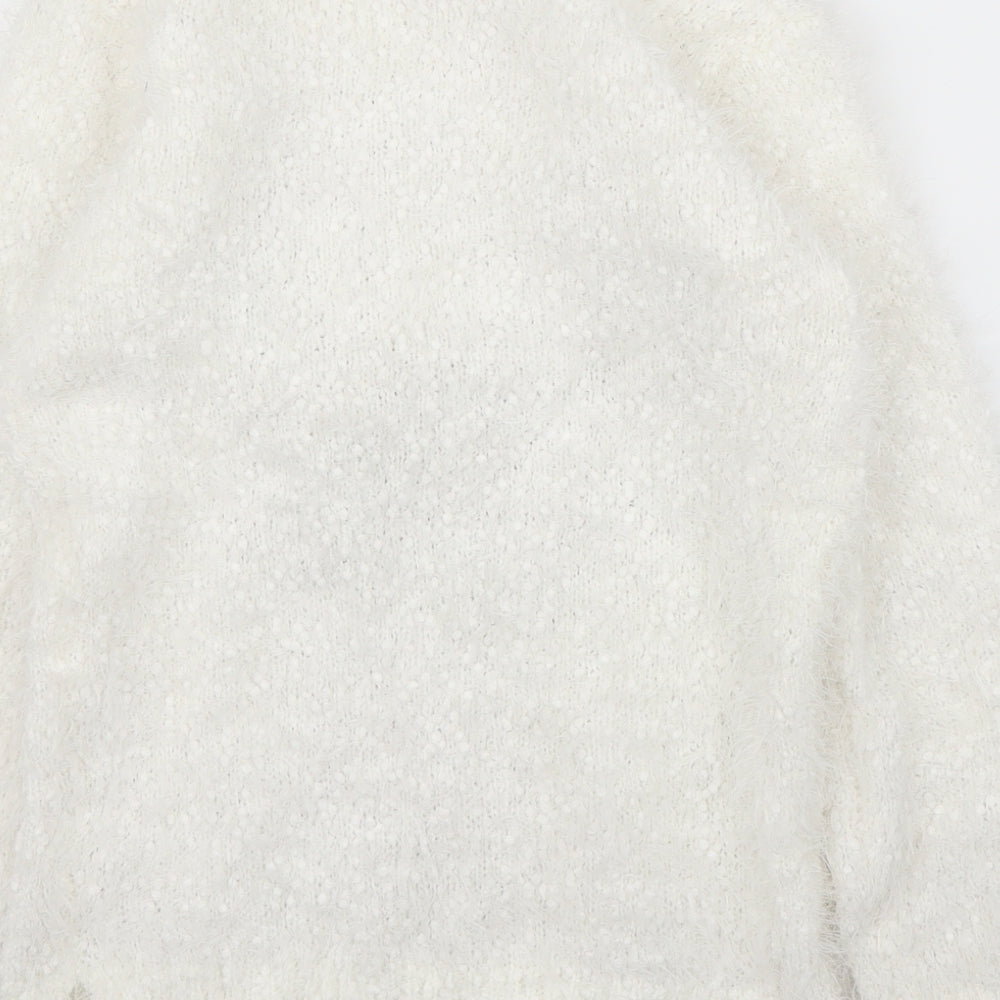 TU Girls White  Rayon Pullover Jumper Size 9 Years  - Christmas
