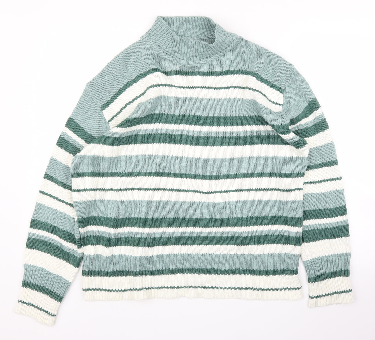 Bonmarché Mens Green Striped  Pullover Jumper Size XL
