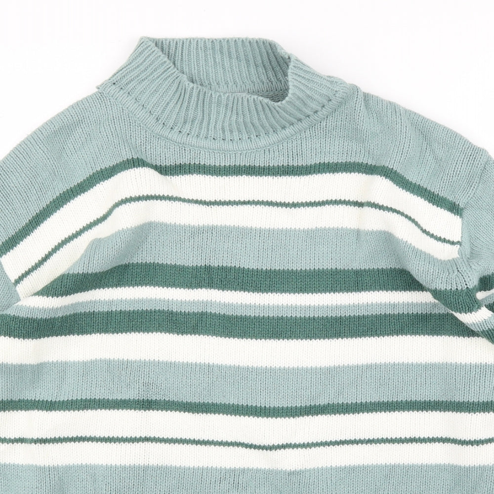 Bonmarché Mens Green Striped  Pullover Jumper Size XL