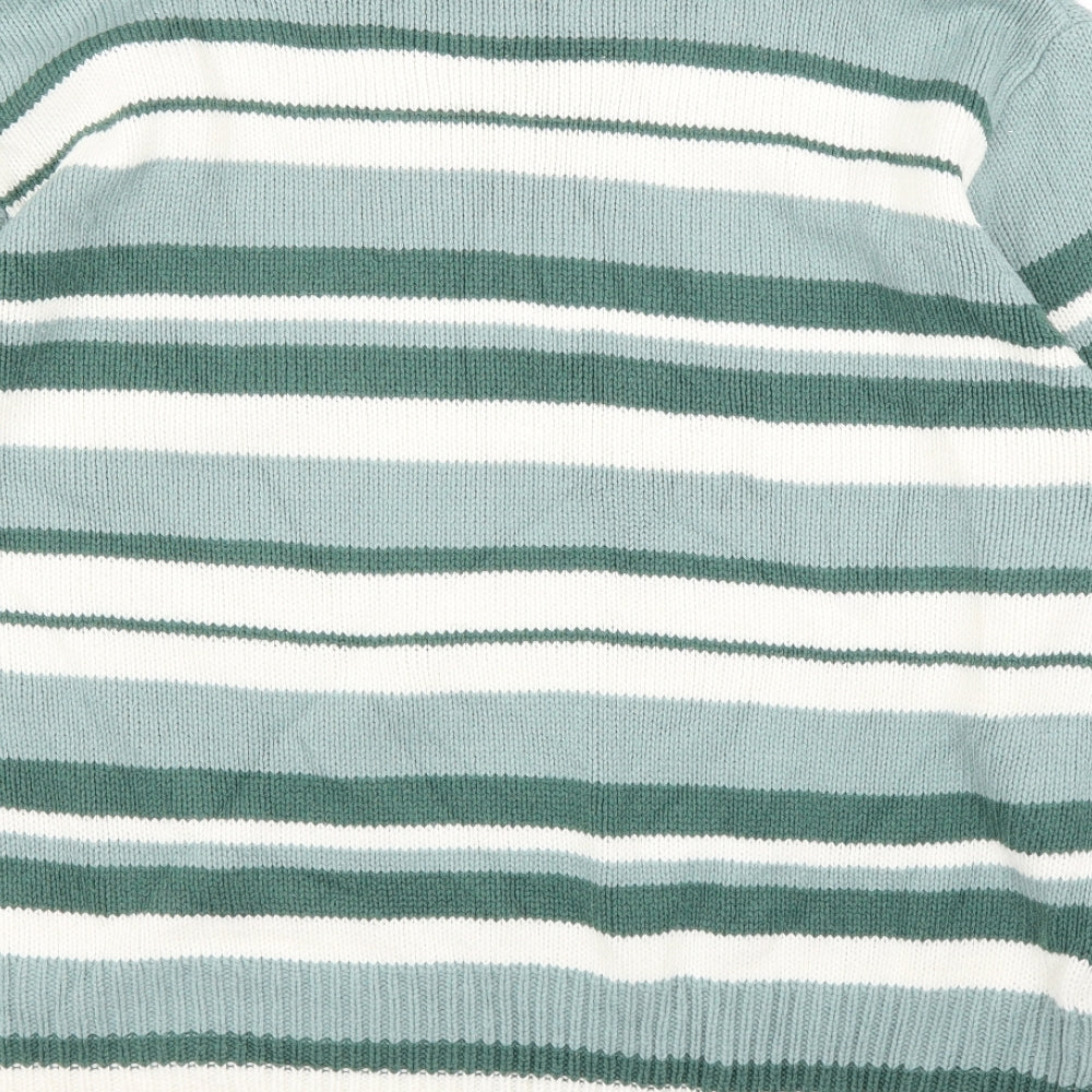 Bonmarché Mens Green Striped  Pullover Jumper Size XL