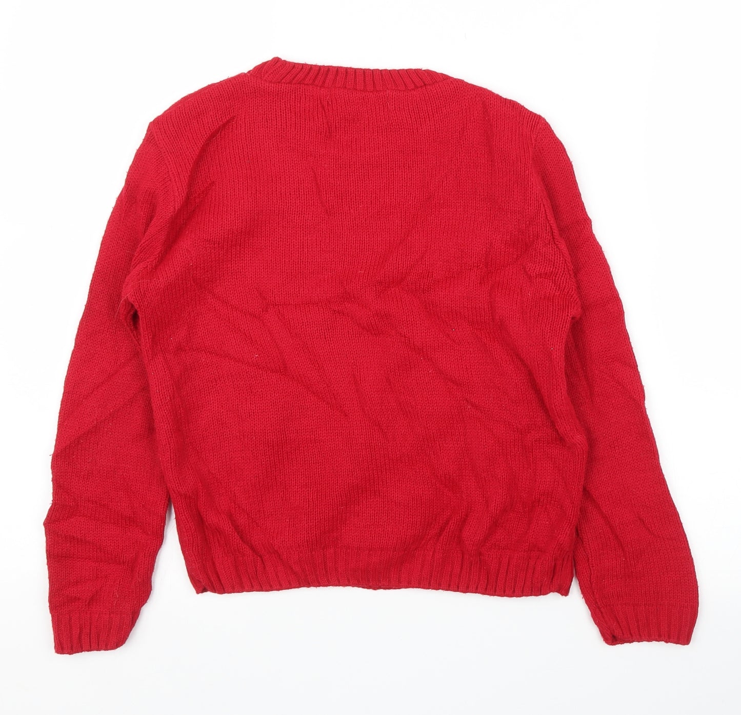 Preworn Boys Red   Pullover Jumper Size 11-12 Years  - Christmas
