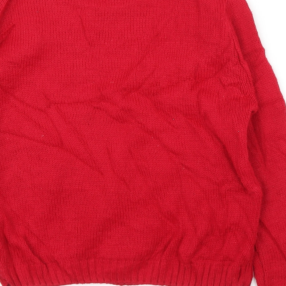 Preworn Boys Red   Pullover Jumper Size 11-12 Years  - Christmas