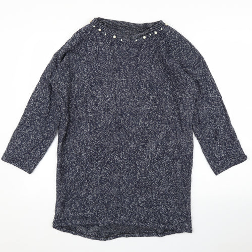 Preworn Womens Blue   Tunic Jumper Size M  - Pearls