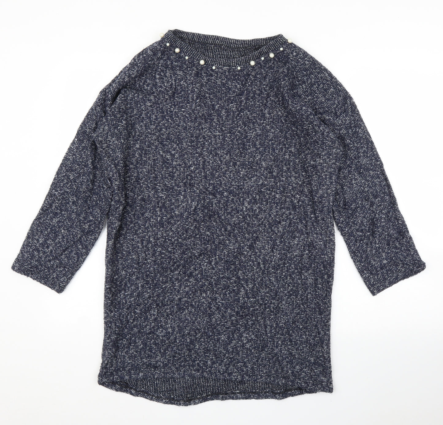 Preworn Womens Blue   Tunic Jumper Size M  - Pearls