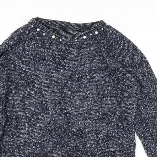 Preworn Womens Blue   Tunic Jumper Size M  - Pearls
