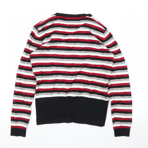 CC Womens Red Striped  Pullover Jumper Size S