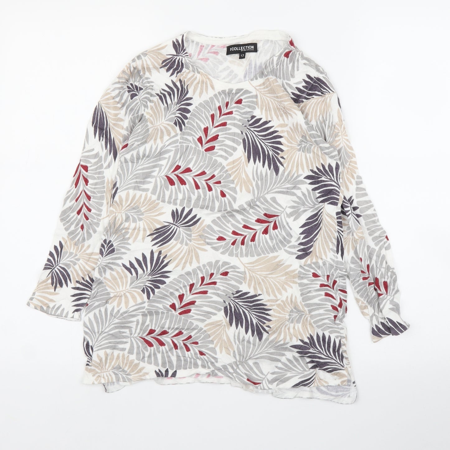 Debenhams Womens Beige Floral  Basic T-Shirt Size 12