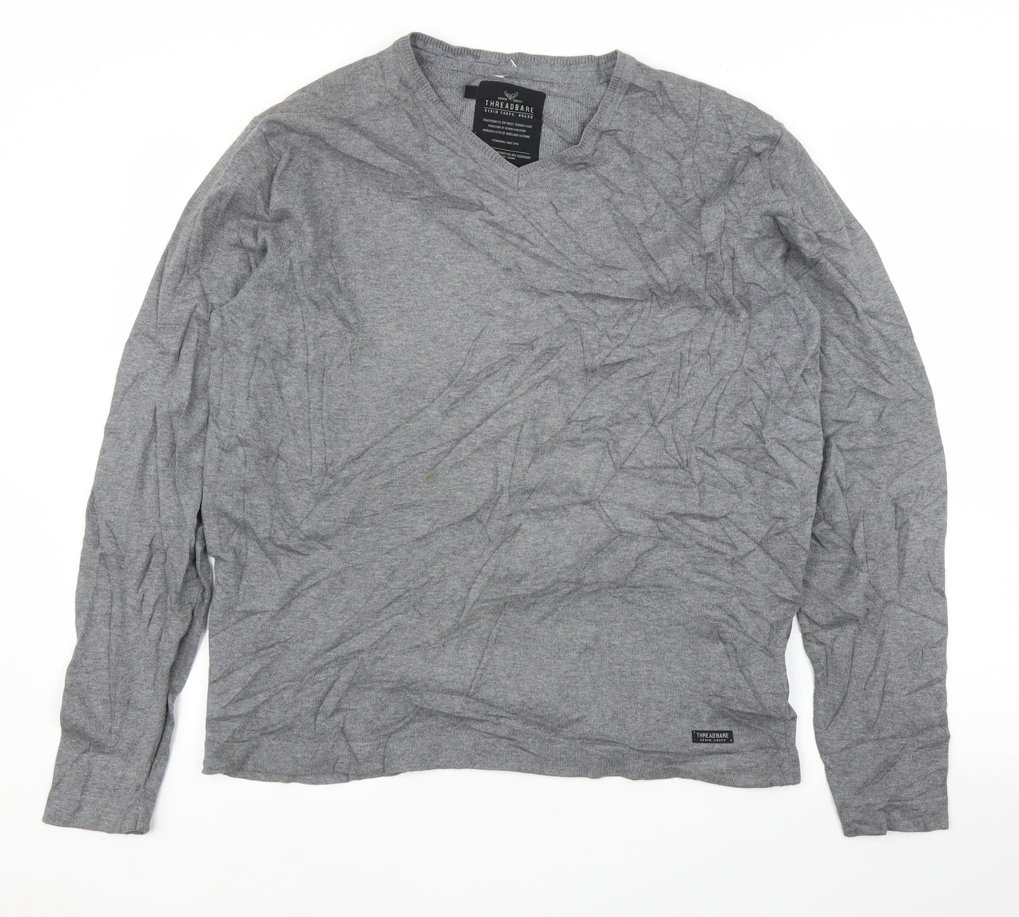 Threadbare Mens Grey   Pullover Jumper Size M