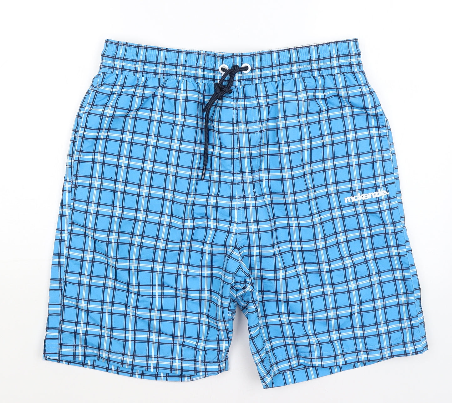 McKenzie Mens Blue Plaid  Athletic Shorts Size M - Swim