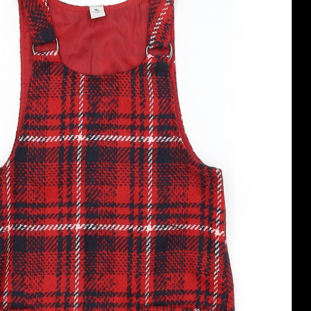 TU Girls Red Plaid  A-Line  Size 6 Years