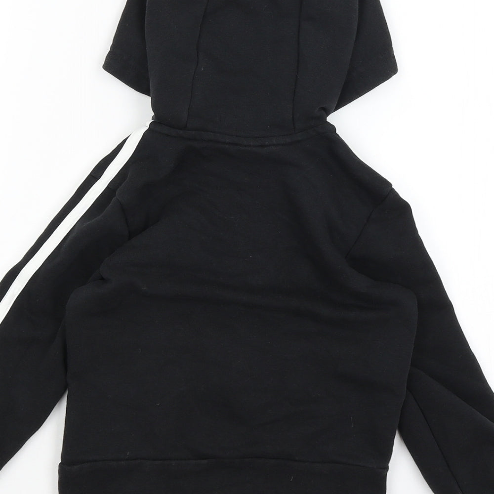 adidas Boys Black   Full Zip Hoodie Size 5-6 Years