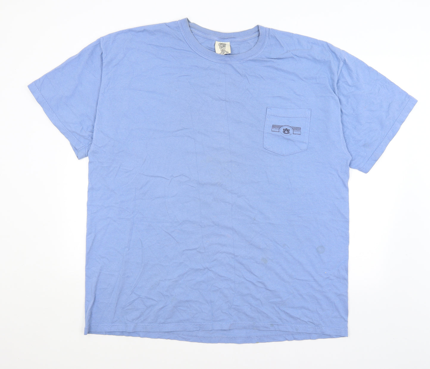 Comfort Colours Mens Blue    T-Shirt Size 2XL  - War Eagle