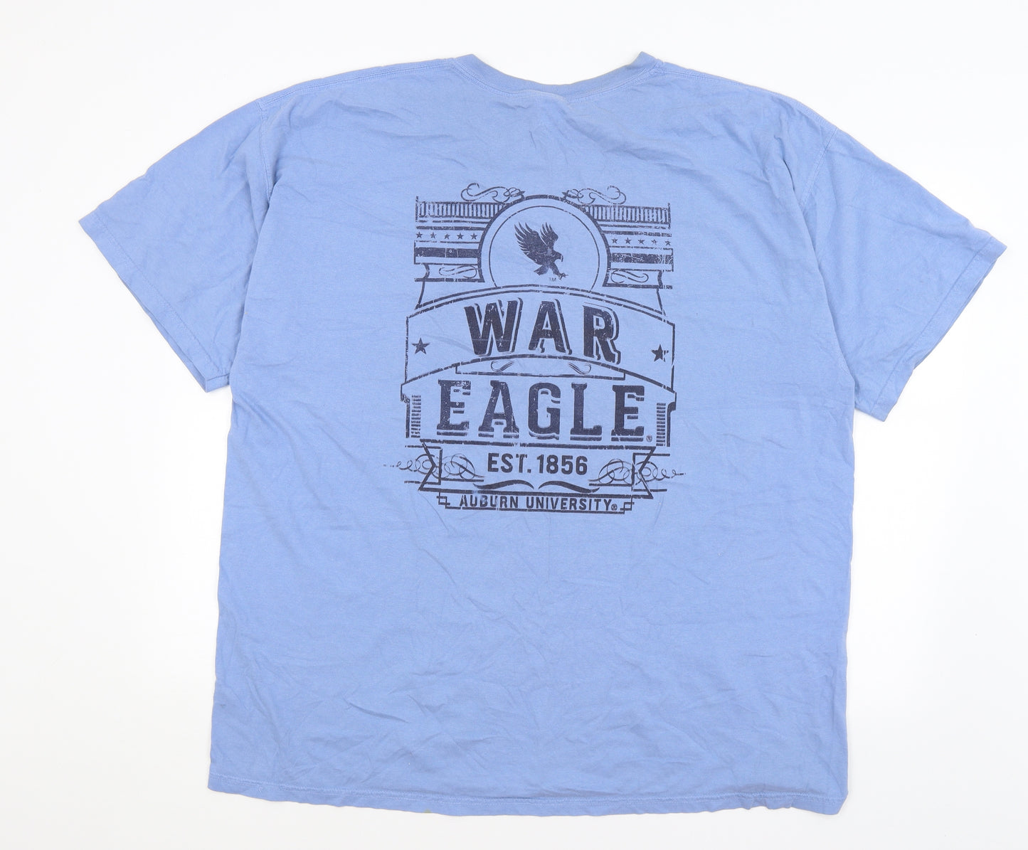 Comfort Colours Mens Blue    T-Shirt Size 2XL  - War Eagle