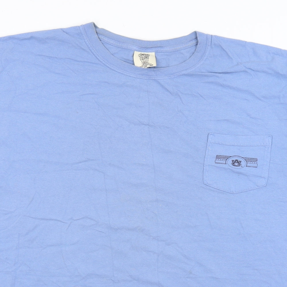 Comfort Colours Mens Blue    T-Shirt Size 2XL  - War Eagle