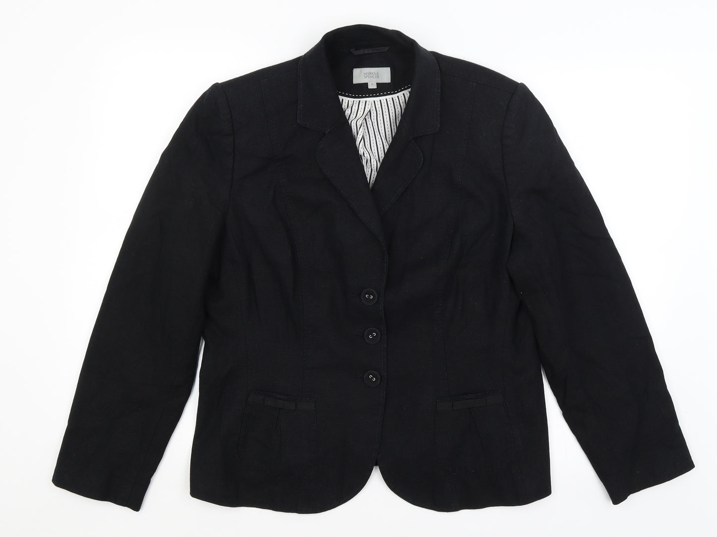 M&S Womens Black   Jacket Blazer Size 16