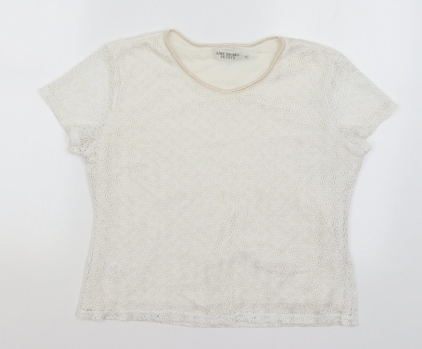 Ann Brooks Womens White   Basic T-Shirt Size 16