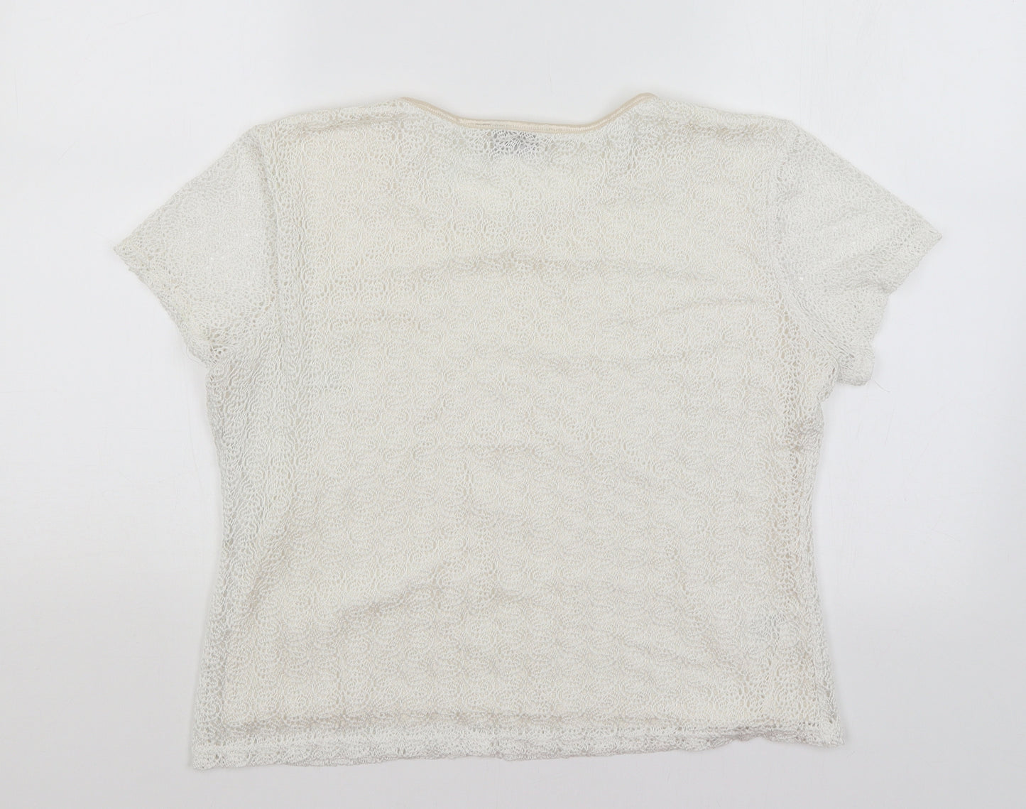 Ann Brooks Womens White   Basic T-Shirt Size 16