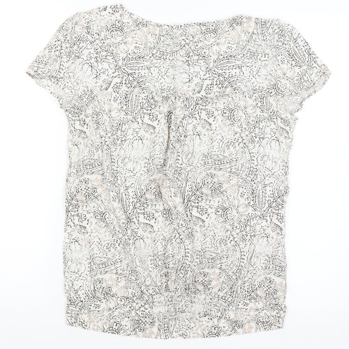 NEXT Womens White Paisley  Basic T-Shirt Size 10