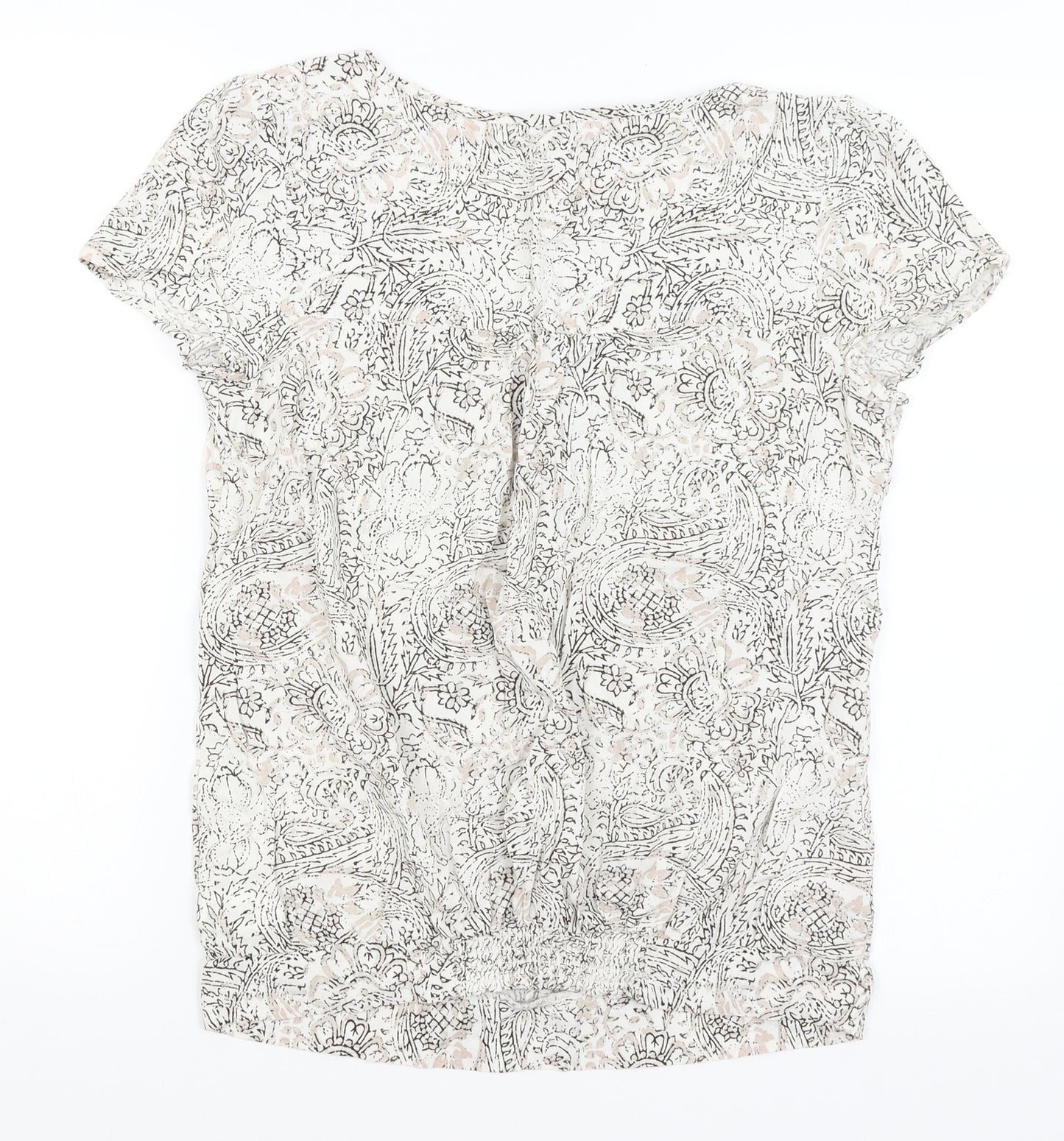 NEXT Womens White Paisley  Basic T-Shirt Size 10