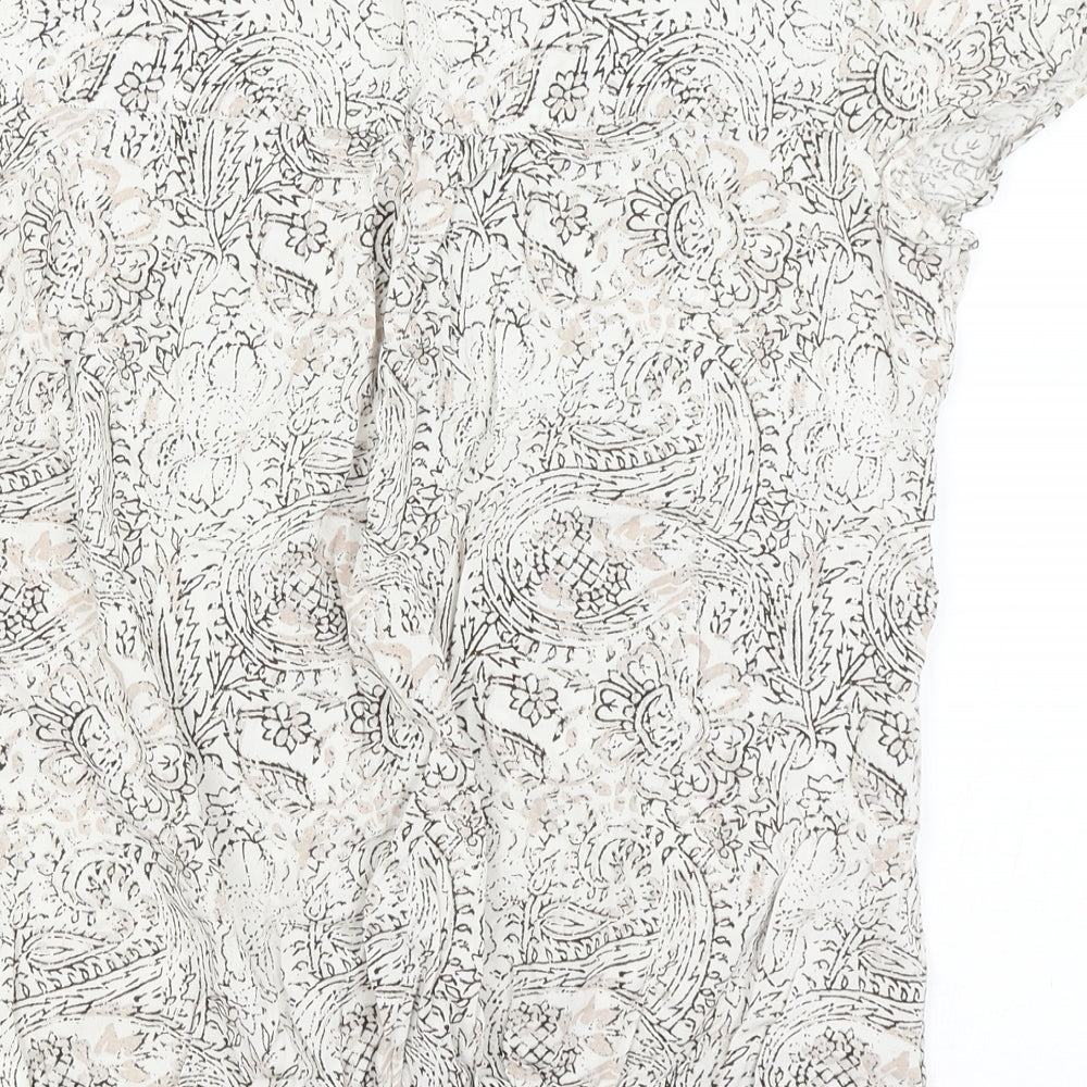 NEXT Womens White Paisley  Basic T-Shirt Size 10