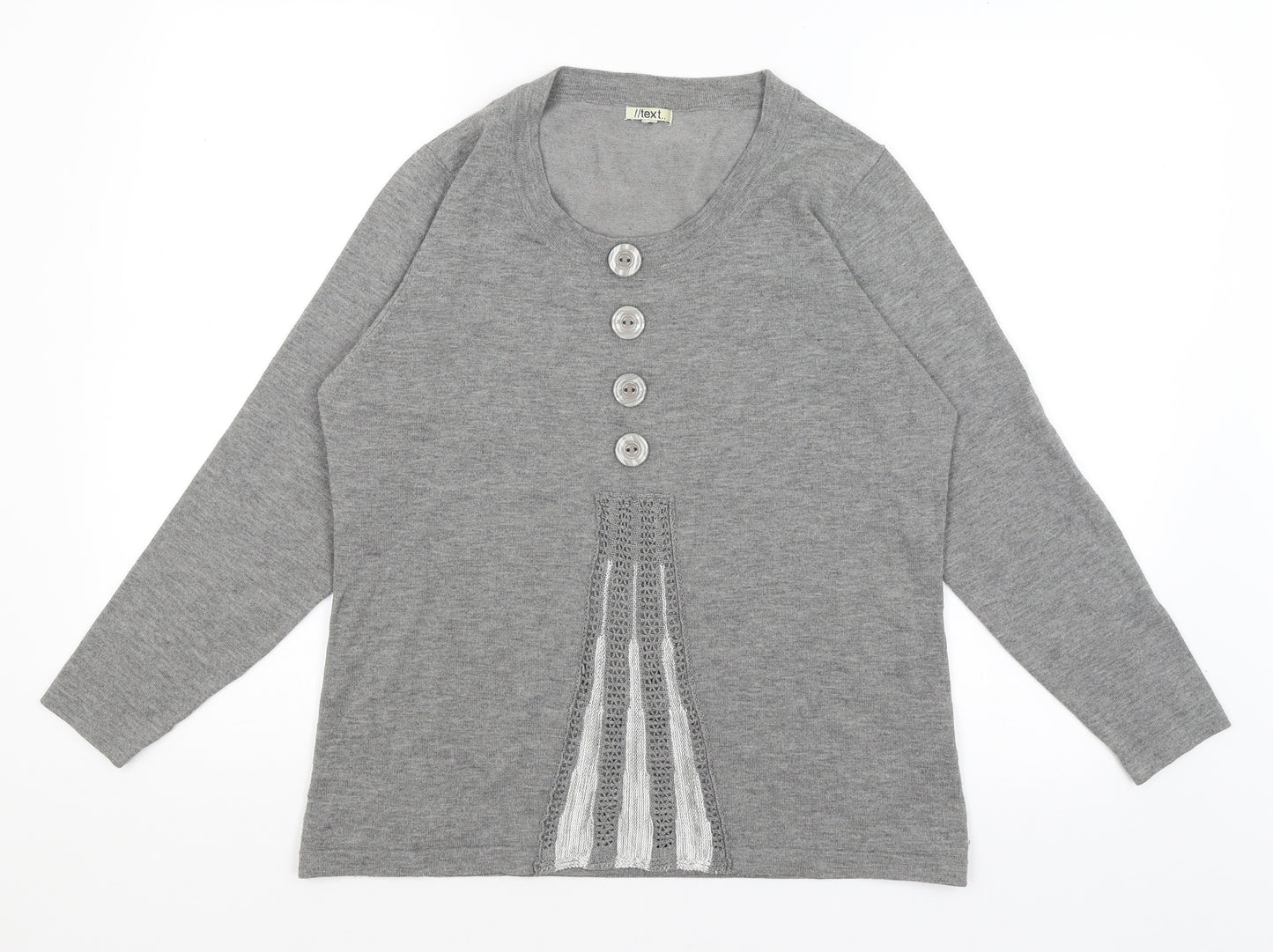 Text Womens Grey   Pullover Jumper Size M