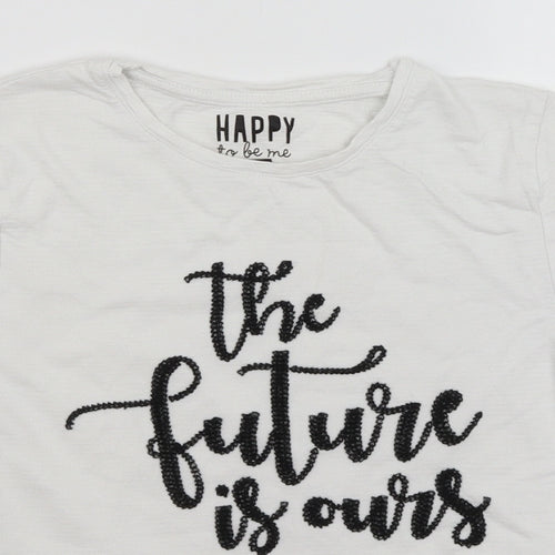 F&F Girls White   Basic T-Shirt Size 10-11 Years  - The Future is Ours