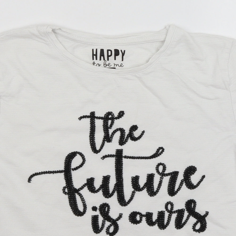 F&F Girls White   Basic T-Shirt Size 10-11 Years  - The Future is Ours