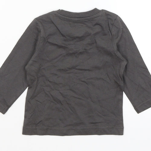 Nutmeg Baby Grey   Basic T-Shirt Size 3-6 Months  - Stegosaurus